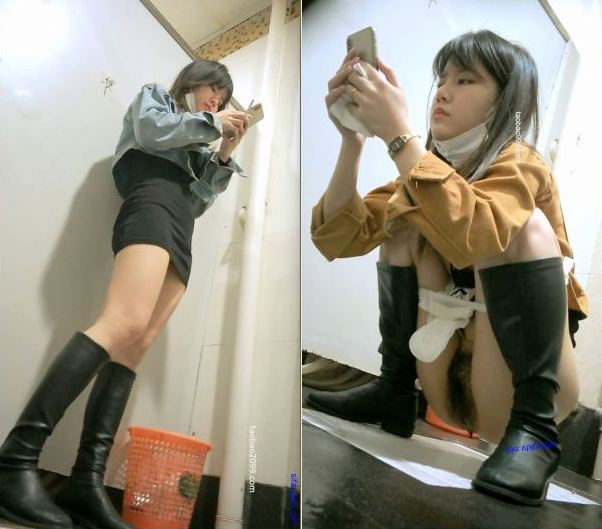 Asian Beauty Spread Her Legs and Showed Us Her Hairy Pussy in a Public Toilet.