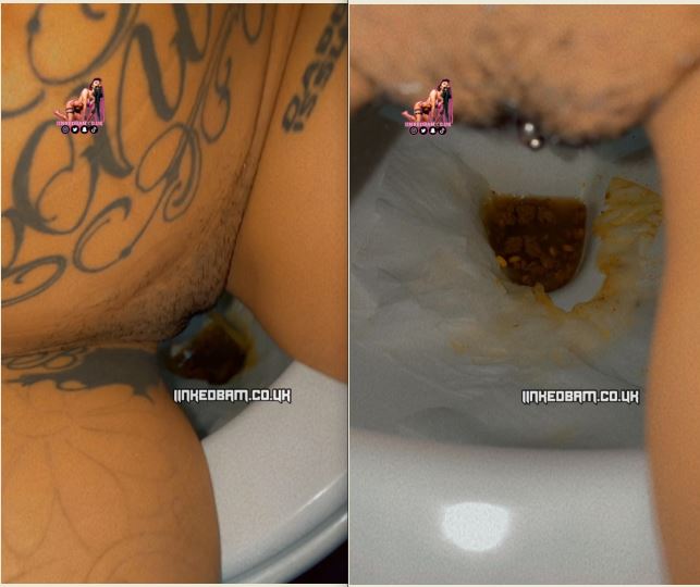Inked Bambi – Enema Close-up in Home Toilet