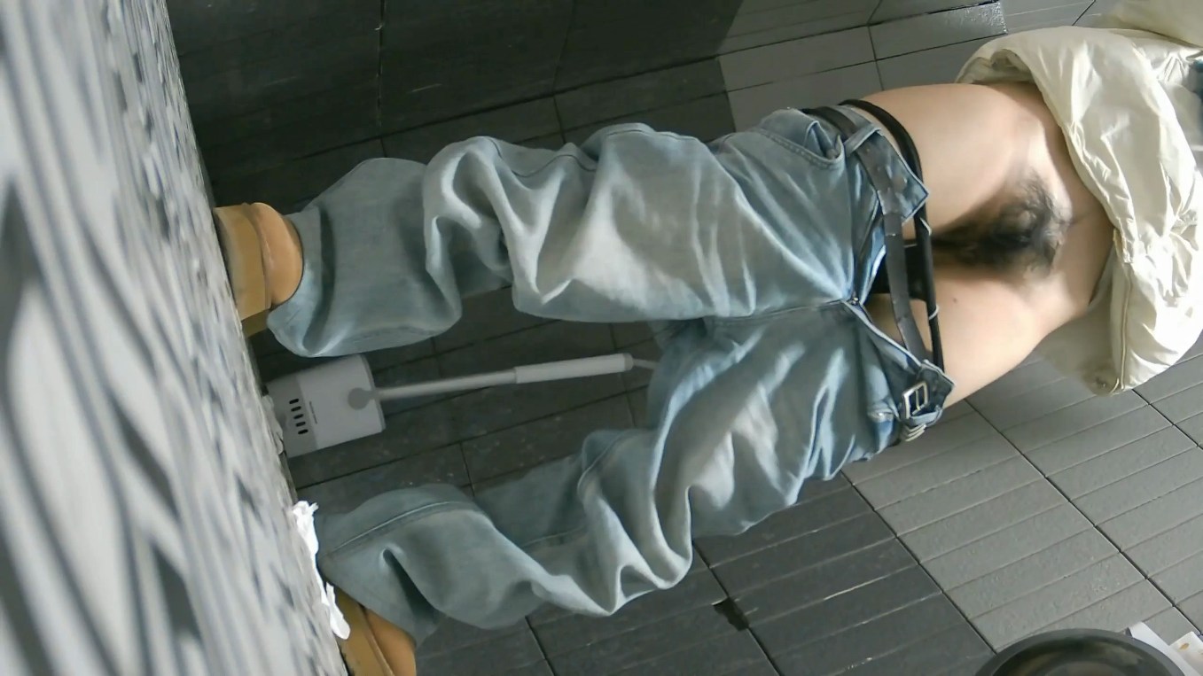 Girl Wiping After Powerful Stream