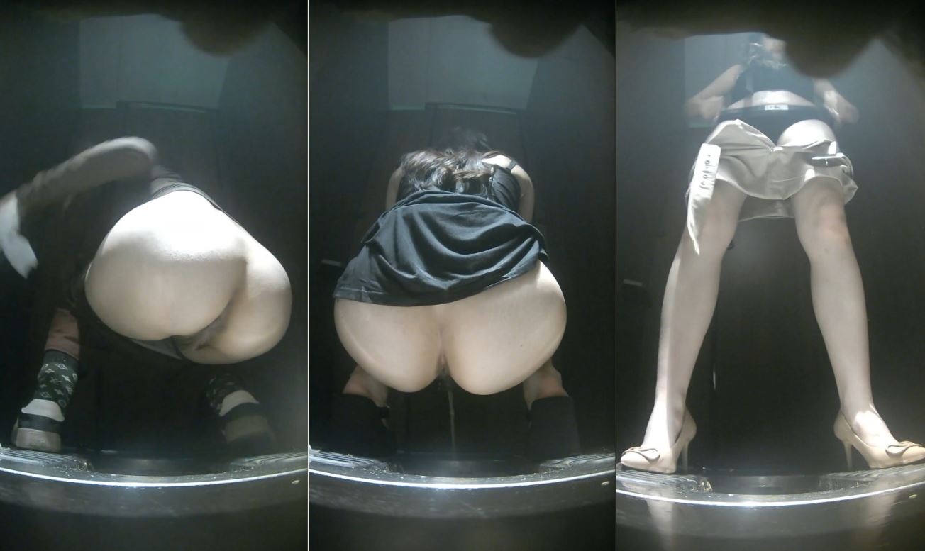 Slender legs and firm butts of Chinese girls in a public toilet