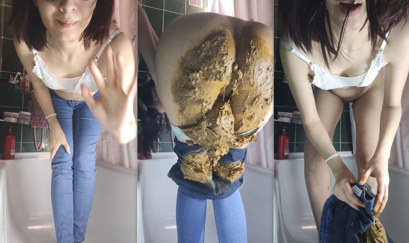 PooGirl Wetting and Pooping Tight Jeans