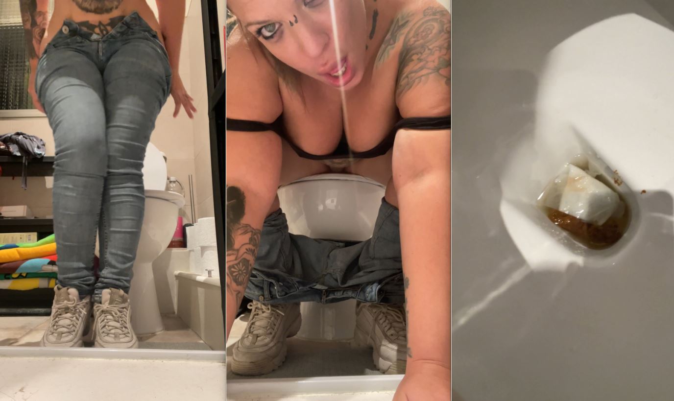 Aris Dark – Shitting in Toilet While Squatting in Jeans